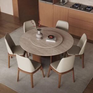 Lanmeng Island Round Sintered Stone Dining Table 1601651020854