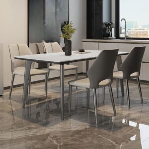 Lanmeng Island Modern Kitchen Dining Table Simple Rectangular Dining Table With Slate Table Top Kitchen Dining Table S