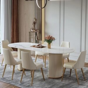 Lanmeng Island Oval Sintered Stone Dining Table 1601676229611