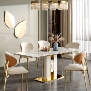 Lanmeng Island Luxury Rectangular Dining Table 1601710805039