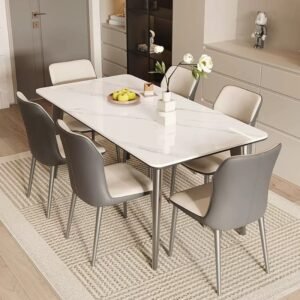 Lanmeng Island Modern Kitchen Dining Table Simple Rectangular Dining Table With Slate Table Top Kitchen Dining Table S 16017123908