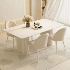 Lanmeng Island Modern Luxury Dining Table Set 4 6 Rectangular Metal Frame Kitchen Table Home Restaurant Hotel Dining Table Set 6