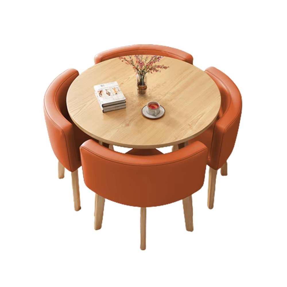 Lanmeng Island Modern 1 Table 4 Chiars Restaurant Furniture Sets Mall Cafes Bubble Tea Shops Beauty Salons Leisure Venues Small Meeting Tables