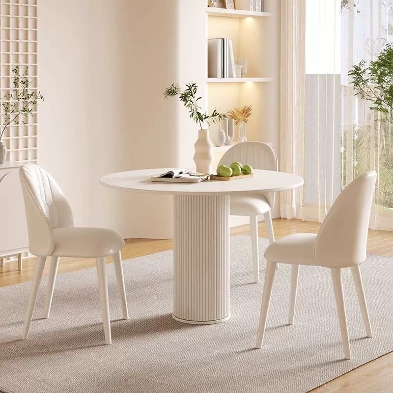 White Oval Dining Table for 4-6 Modern