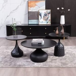 Lanmeng Island Nordic Style Round Coffee Table Set Light Luxury Modern Designer Style Simple Metal Furniture for Living Room