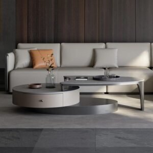 Lanmeng Island Hot Selling Luxury White Grey Black Coffee Table Set 2pcs Metal Legs Marble Top Home Gym Dining Includes Glass Wooden Materials