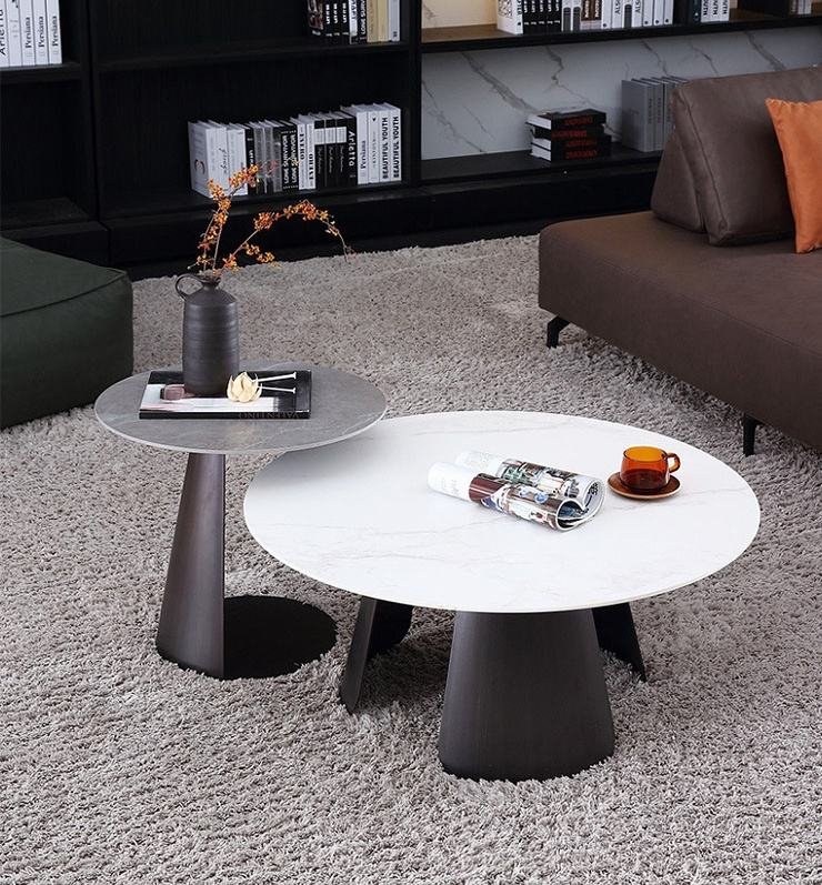 Modern White Tea Sintered Stone Coffee Table
