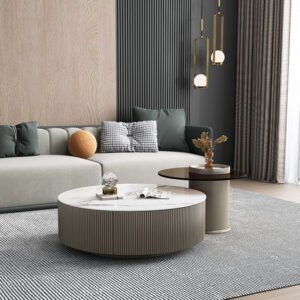 Lanmeng Island Modern High-End Stone Carved Wooden Frame Coffee Table Set Glass Dining Home Villa Bedroom-for Living Room Furniture TV Stand
