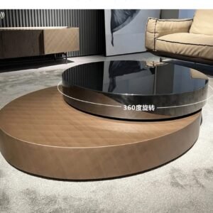 Lanmeng Island Minimalist Modern Rotate Coffee Table Light Luxury Italian Home Design Creative Metal Combination for Living Room