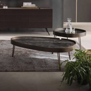 Lanmeng Island Luxury Minimalist Pandora Stone Top Coffee and End Table Set Irregular Shape Modern Design for Living Room Tea Table Furniture