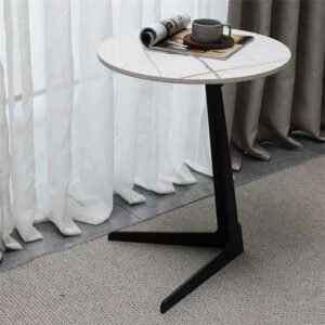 Lanmeng Island Modern Luxury Marble Top Bell Side Coffee Table Minimalist Design Home Villa Hotel Outdoor Kitchen Dining Wooden Steel Material