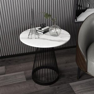 Lanmeng Island Italian Design New Fashion Simple Marble Coffee Table Luxury Steel Tea Table for Dining Living Room and Home Use for Villas