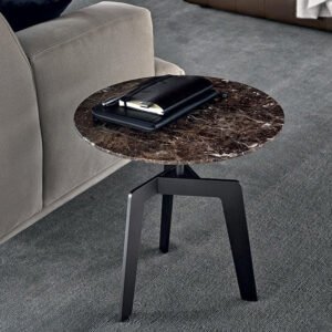 Lanmeng Island Modern Design Stainless Steel Metal Small Sofa Side Table Factory Wholesale Round Coffee Corner for Living Room Furniture