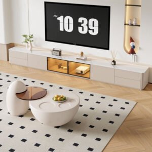 Lanmeng Island Modern Luxury Round Coffee Tea Table Marble Top TV Stand Living Room Home Furniture Sofa Side Center Table Furniture Wholesale