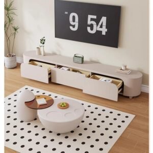 Lanmeng Island 2025 Design Quality Modern Luxury Floating TV Cabinet and Coffee Table Set Metal Furniture for Living Room Furniture Wholesale