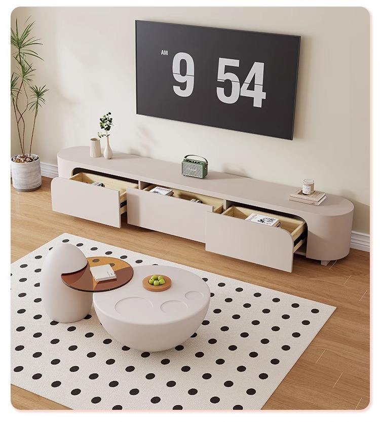 Lanmeng Island 2025 Design Quality Modern Luxury Floating TV Cabinet and Coffee Table Set Metal Furniture for Living Room Furniture Wholesale