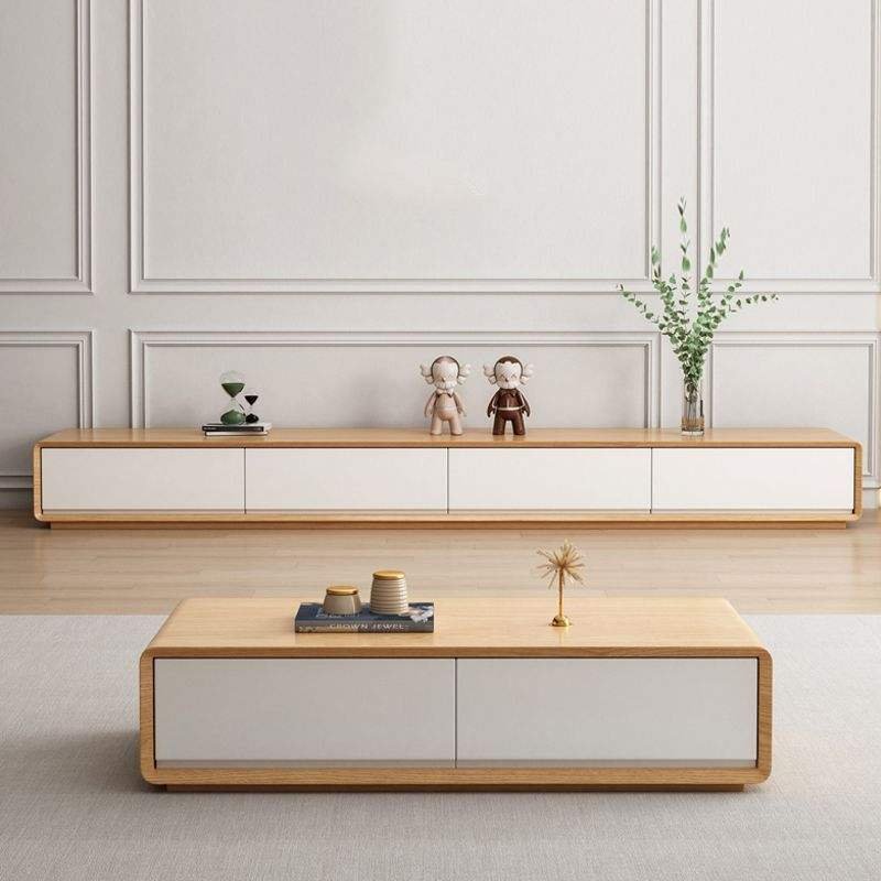 Lanmeng Island Simple Modern Cream Living Room Storage TV Cabinet Metal Coffee Table Combination with TV Stand Center Elegant Furniture Set