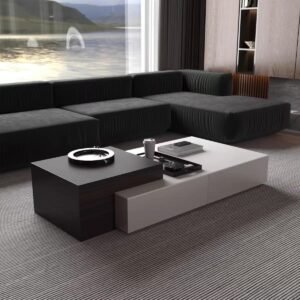 Lanmeng Island Factory Hot Sales Expandable Rock Plate Coffee Table Large Capacity Storage TableCombination Modern Living Room Furniture