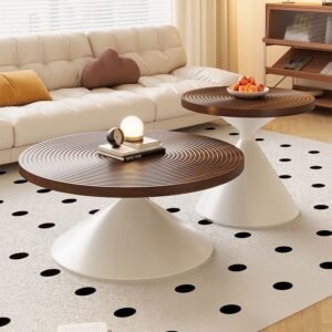 Lanmeng Island 2025 Home Living Room Modern Minimalist Tea Table Round Coffee Table for Small Apartments