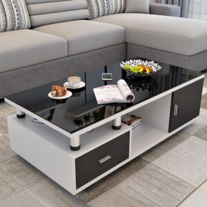 Lanmeng Island Home Furnishings Modern Luxury Wholesale Cheap Price Living Room Coffee Tables Glass Top Coffee Table Set