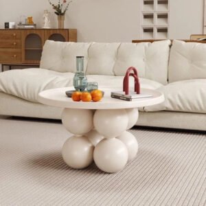 Lanmeng Island China Factory Designer Modern Coffee Table Round Design Coffee Table Living Room Coffee Central Table Set