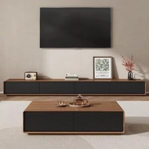 Lanmeng Island Factory Wholesale Modern Minimalist Wooden TV Stand Coffee Tea Table with Storage for Living Room Hotel Home Furniture
