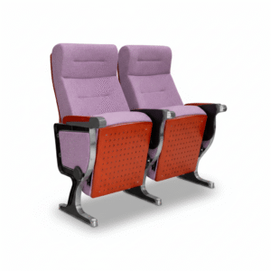 Premium Red Wine Cup Painted Aluminum Leg Auditorium Chair