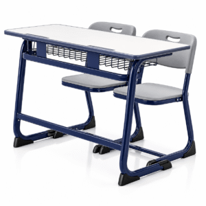 Durable C Type Double Desk E1 18mm Particleboard For School Classroom