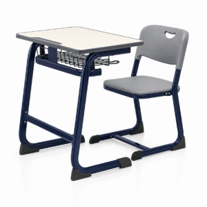 High Quality C Type Single Desk With Bookshelf E1 Grade Mdf Tabletop Pp Injection Molding Edge Steel Tube Frame
