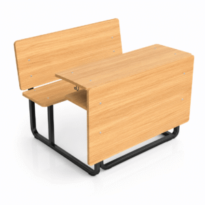 Durable Laminated Plywood School Desk And Chair Set With Steel Frame For Classroom Use