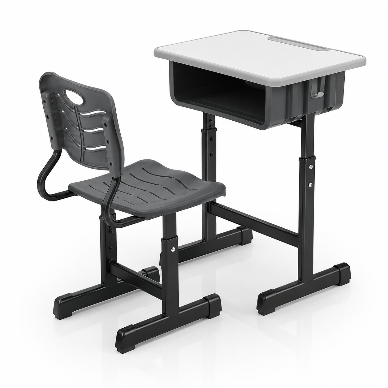 Ergonomic School Desk And Chair Set With Adjustable Size For Classroom Use