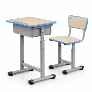 Customizable Steel Wood Mechanical Lift School Desk And Chair Set For Classroom