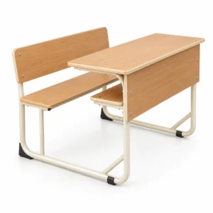 Durable Double Steel Wood Fixed Height Molded Panel School Desk And Chair For Classroom