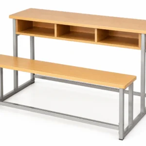High Quality Three Person Steel Wood Desk And Chair Set 1600 400 760mm School Furniture