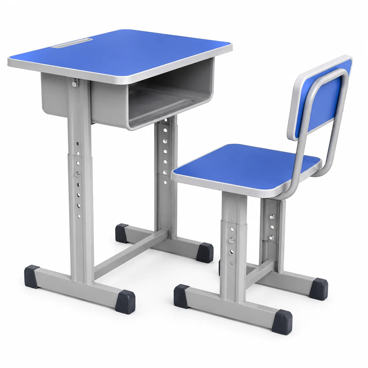 High Quality Adjustable Straight Leg Lift Desk And Chair Set 600x400x760mm Narrow Leg 1.2mm Steel Plate For School Classroom