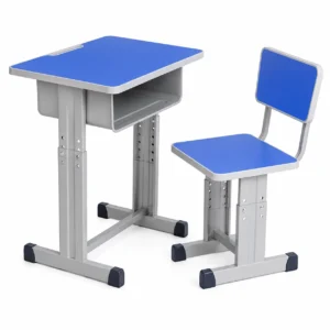 Durable Adjustable Height Straight Leg Steel Student Desk And Chair Set For School Classroom
