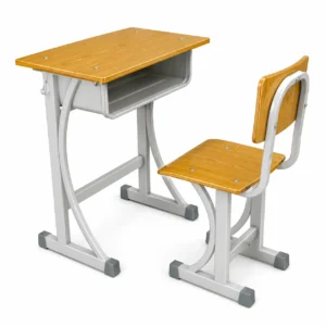Durable Steel Wood Student Desk Chair 600x400x760mm C Type 9mm Plywood Seat 18mm Plastic Edge Table For School Classroom