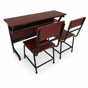 High Quality 1200x400x760mm Steel Wood Detachable Double Student Desk And Chair Philippines Style