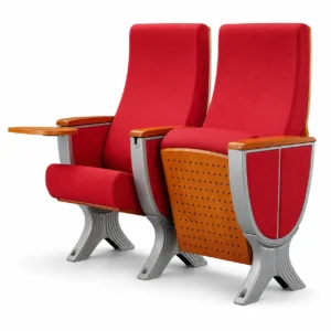 Premium Aluminum Alloy Frame Auditorium Chair With Damping Slow Return And Hidden Writing Board For Public Seating