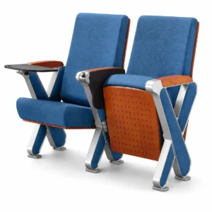 Premium Aluminum Alloy Frame Auditorium Chair With Damping Slow Return And Rotating Writing Board For Public Seating