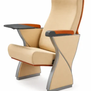 Premium Aluminum Alloy Frame Auditorium Chair With Damping Slow Return And Rotating Writing Board For Public Seating